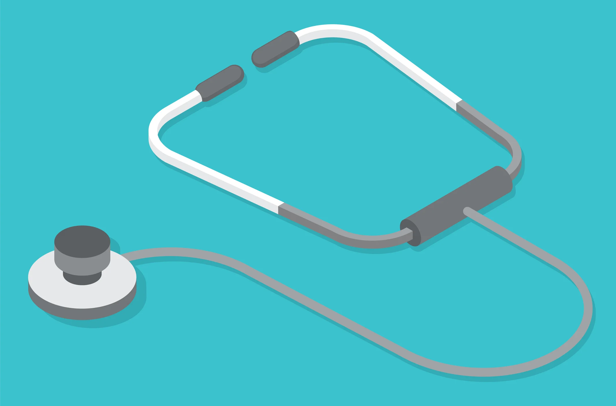 Stethoscope medical equipment vector illustration. Diagnostic tool for sounds coming from the heart