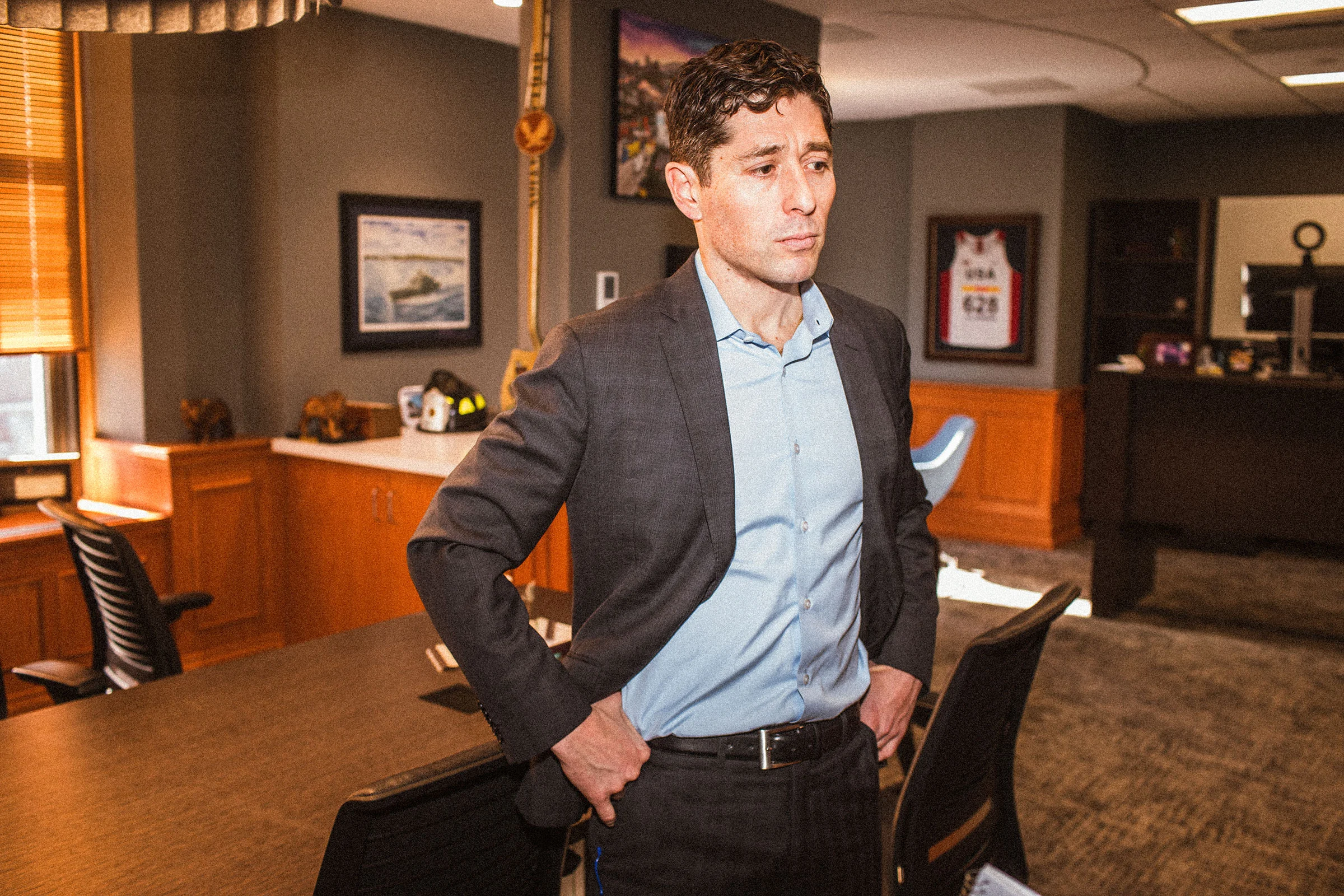 Mayor Jacob Frey at his office in City Hall; Minneapolis, Minnesota, Jan. 26, 2026. Erin Trieb for TIME