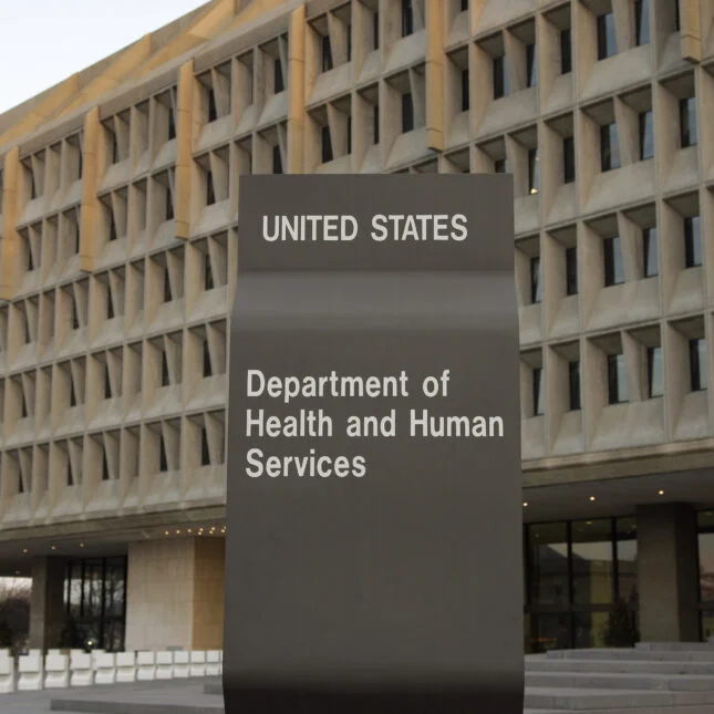 The Department of Health and Human Services building. -- coverage from STAT