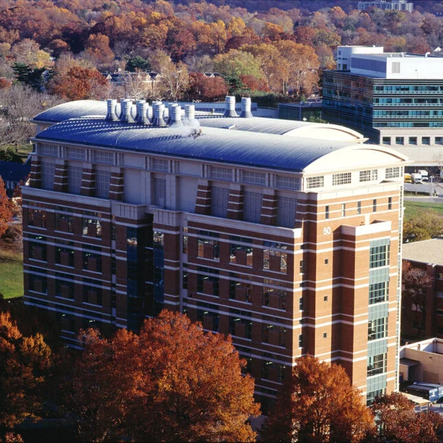 Aerial view of NIH South Campus. -- coverage from STAT
